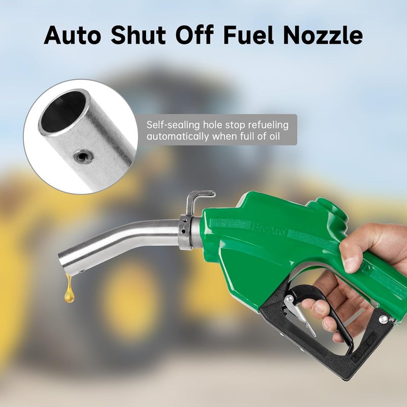 BreAro 1" NPT Automatic Fuel Nozzle with Hook, Gas Nozzle Diesel Pump Handle Max Flow Rate 30GPM, 3-speed Padlock, Auto Shut Off, 19/16" (OD=30mm) Spout for Gasoline, Diesel, Kerosene Biodiesel - Image 2